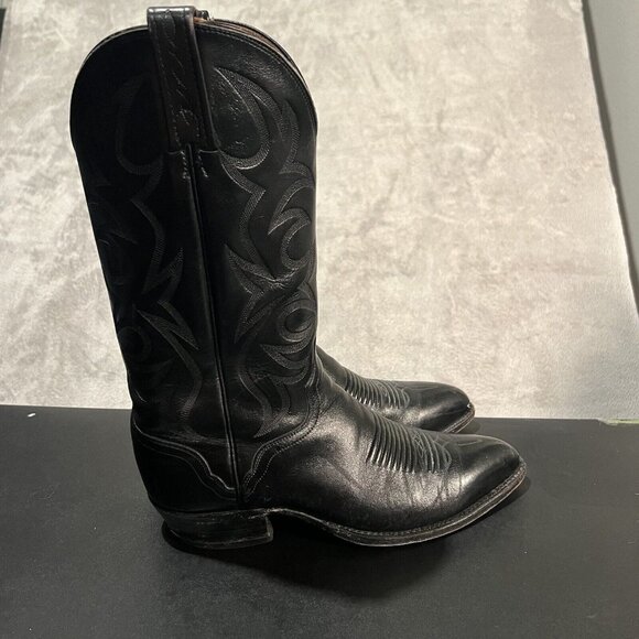 El Dorado Boots Men's 9.5 D Black Leather Handmade Western Cowboy Boots